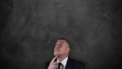 Businessman Idea Concept on blackboard Stock Footage