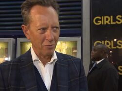 INTERVIEW - Richard E Grant on arriving on set, comparing 'Spice Girls: The Movie' and 'Girls', working on set at Girls' UK premiere at Cineworld Haymarket on January 15, 2014 in London, England. Stock Footage