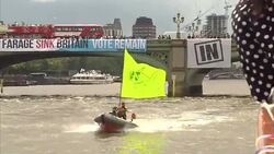 EU Referendum rivals Nigel Farage and Sir Bob Geldof take to the river, News Clip