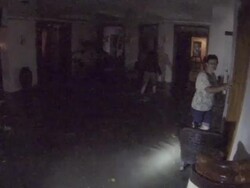 Typhoon Haiyan Storm Surge Floods Hotel Stock Footage