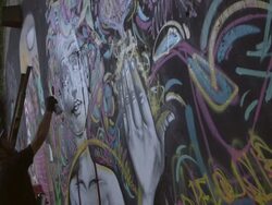 Street Art In Rio De Janeiro - Graffiti Artists Stock Footage