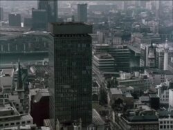 High angle view over city of London and St Pauls, England, UK.  Late 1970s to 1980 Stock Footage