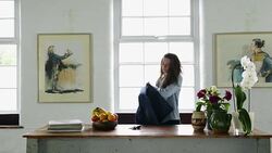 Woman with keys and apple Stock Footage