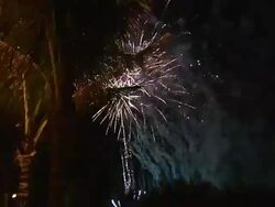 ATMOSPHERE: Fireworks at Debut of The St. Regis Bal Harbour Resort & Residences  Stock Footage