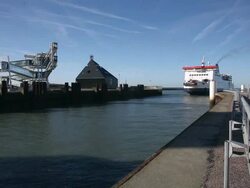 Ferries Cross The Channel From Calais Stock Footage
