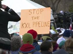 Rally against Keystone XL and climate change Stock Footage