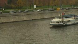 Kremlin and traffic alongside the Moskva River News Clip