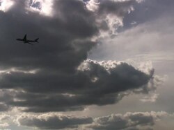 Aviation. Series of airplane landings, take-offs, runways. Detroit airport, Michigan. Stock Footage