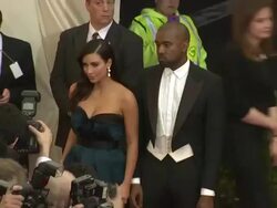 Kanye West and Kim Kardashian - 'Charles James: Beyond Fashion' Costume Institute Gala - Arrivals Stock Footage