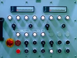 CU, Control panel with lights blinking Stock Footage