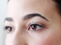 Beautiful brown woman's eyes Stock Footage