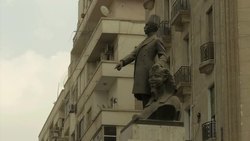 Victorian era statue of man in fez in Cairo News Clip