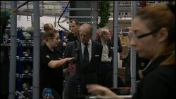 Prince Philip Duke of Edinburgh opens new Brompton Bike Factory News Clip