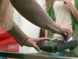 HD: Paying With A Credit Card In The Boutique Stock Footage