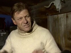 INTERVIEW Sean Bean on how much he's learned about the commandos and the military during filming at the Age of Heroes Set Visit at Haugesund . (Footage by WireImage Video/GettyImages) Stock Footage