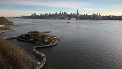 Manhattan, view of Midtown Manhattan across the Hudson River, New York, United States of America Stock Footage