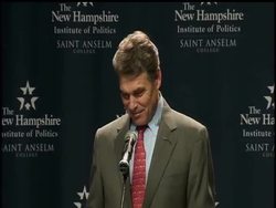Speaking at Saint Anselm College on Tuesday, Rick Perry appealed to students who will be at least 21 before Election Day to vote for him.  It turns out Perry didn't know or had forgotten that the voting age in America is 18. News Clip