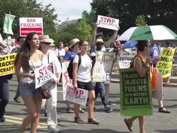 Demonstrators Rally Against Fracking Stock Footage