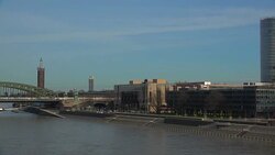 HotelHyatt Regency and KÃ¶ln Triangle Tower, Cologne, North Rhine Westphalia, Germany Stock Footage