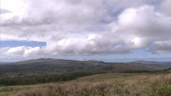 Grasses cover the gentle slopes of Easter Island. Stock Footage