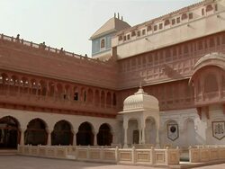 MS, Courtyard of Junagarh Fort, Bikaner, Rajasthan, India Stock Footage