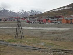 Longyearbyen, the most easily accessed frontier in the Arctic, and an ideal base for the greater exploration of Svalbard Stock Footage