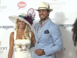 Luke Bryan and Caroline Boyer (L) at  Moet & Chandon Toasts The 139th Kentucky Derby Stock Footage