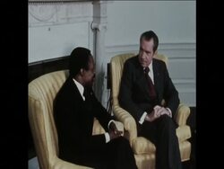 SYND 3-8-73 US PRESIDENT NIXON MEETS PRESIDENT BONGO OF GABON Instructional Video