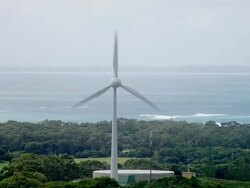 MS AERIAL View of wind / Kings Cliff, New South Wales, Australia Stock Footage