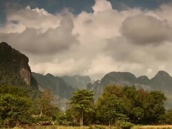 Vang Vieng Time Lapse Panorama Stock Footage