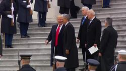 Raw: Barack and Michelle Obama Depart Capitol News Clip