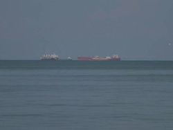 industrial dock with ships Stock Footage
