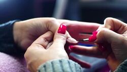 Manicure procedure. Stock Footage