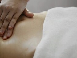 CU Shot of woman receiving oil massage / Kyoto, Japan Stock Footage