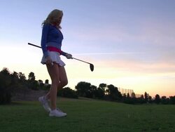 A woman playing golf. - Slow Motion Stock Footage