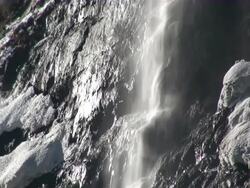 CU Staubbach waterfall at bernese alps / Lauterbrunnen, Bernese Oberland, Switzerlan Stock Footage