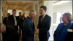 Prince Charles attends a policy meeting on reducing plastic pollution in the oceans News Clip