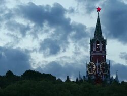 Spasskaya Tower of the Moscow Kremlin Stock Footage