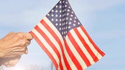 Senior Woman Holding American Flag Stock Footage
