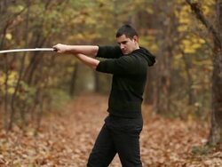 Young male training in the park Stock Footage