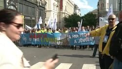 CLEAN : Record Holocaust commemoration march in Hungary News Clip