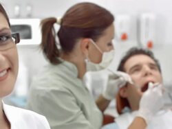 HD DOLLY: Portrait Of A Female Dentist Stock Footage