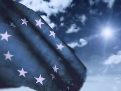 Flag of European Union Stock Footage