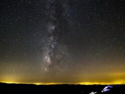 Time-Lapse in Yosemite National Park of the milkyway and stars. (Shot from Half-Dome) Stock Footage