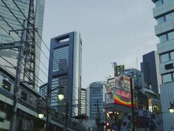 WS View of JR train at Shinbashi station at dusk / Tokyo, Tokyo-To, Japan Stock Footage