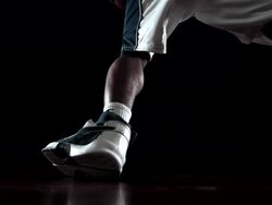  MS SLO MO Athlete dribbling basketball / Beaverton, OR, USA Stock Footage