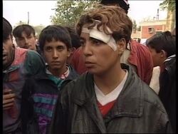 YUGOSLAVIA: KOSOVO: POLJE: GYPSIES HIDE IN LOCAL SCHOOL News Clip