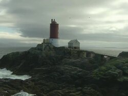 Aerial of lighthouse Stock Footage
