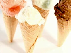 Ice Cream in Waffles Stock Footage