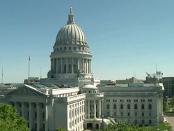 MS View of State capitol / Madison, Wisconsin, United States Stock Footage